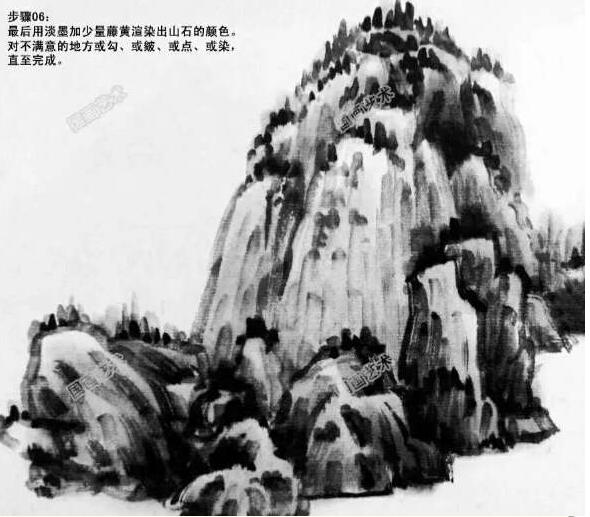 山石绘画的基本步骤