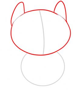 猫的简笔画画法步骤 - 第二步