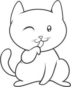 猫的简笔画画法步骤 - 第八步