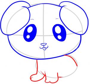 第六步：小狗的简笔画画法步骤