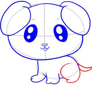 第七步：小狗的简笔画画法步骤