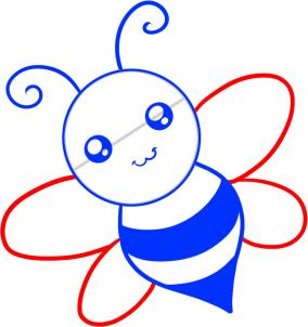 第五步：蜜蜂简笔画画法步骤