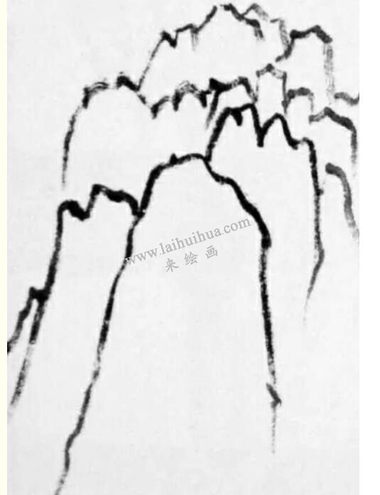 豆瓣皴的画法步骤1