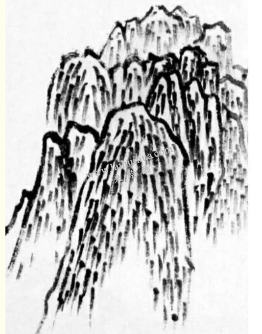 豆瓣皴的画法步骤2