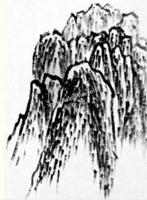 豆瓣皴的画法步骤3