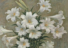 百合花油画