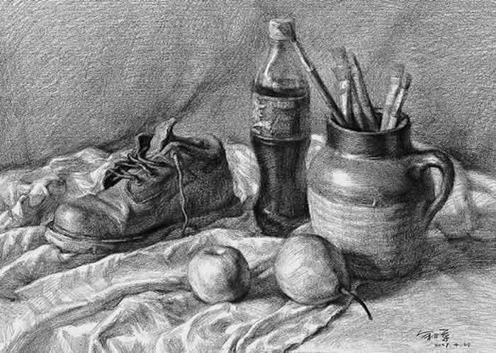 素描静物写生的步骤