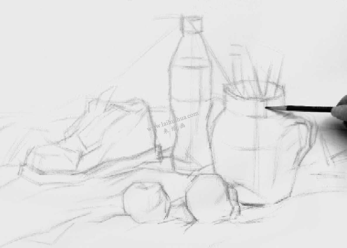 素描的静物写生步骤03