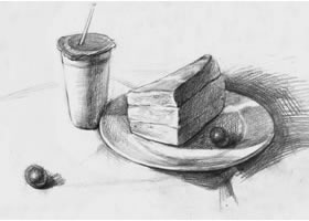 素描面包和酸奶