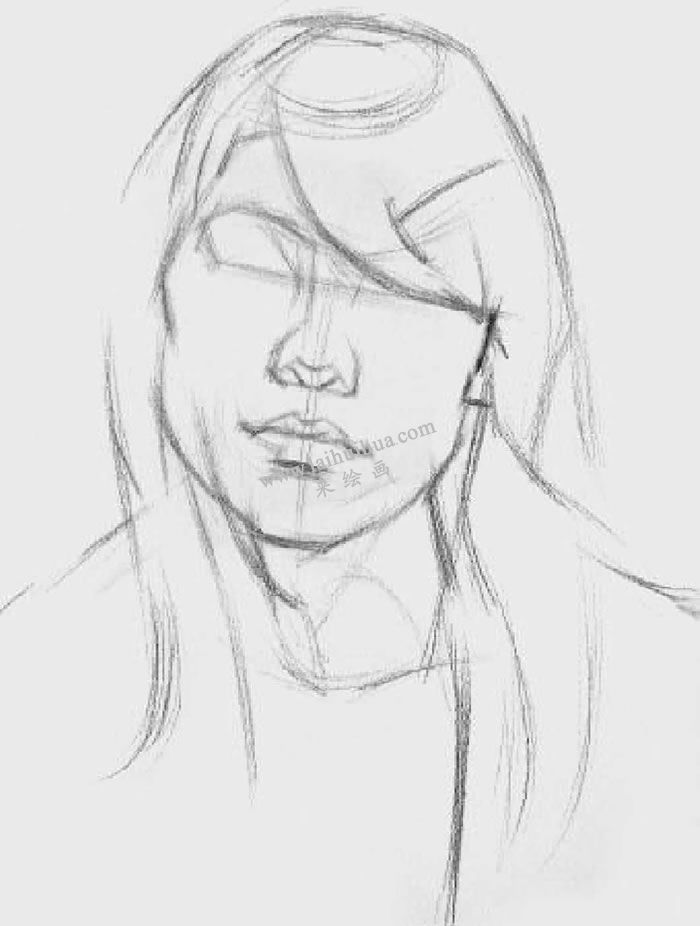 素描头像写生步骤2