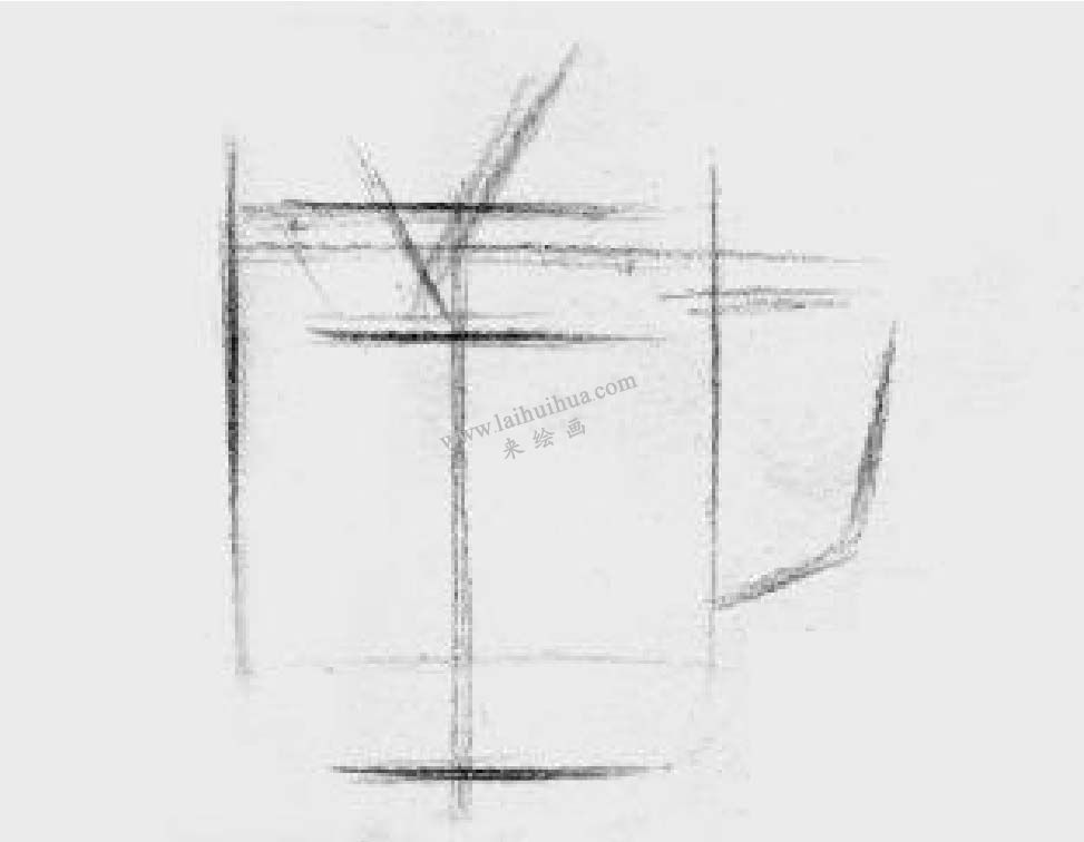 素描牙缸牙刷 步骤一