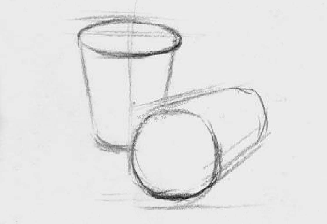 素描纸杯 步骤二