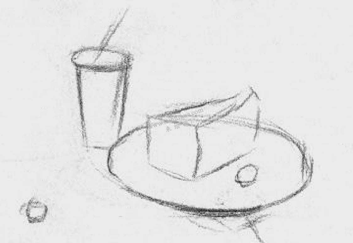 素描面包、酸奶 步骤2