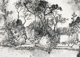 《枕流亭》国画欣赏