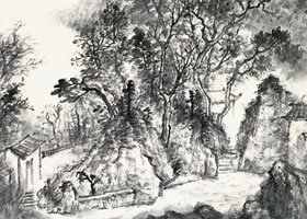 《 雨后空林生白烟》国画欣赏