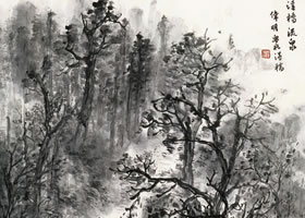 《溪桥流泉》国画欣赏