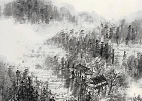 《云山烟树图》国画欣赏