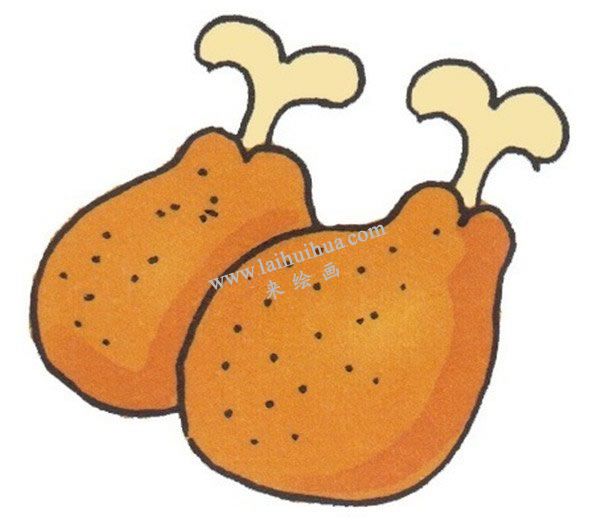 卡通鸡腿的画法