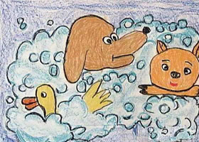 动物蜡笔画图集