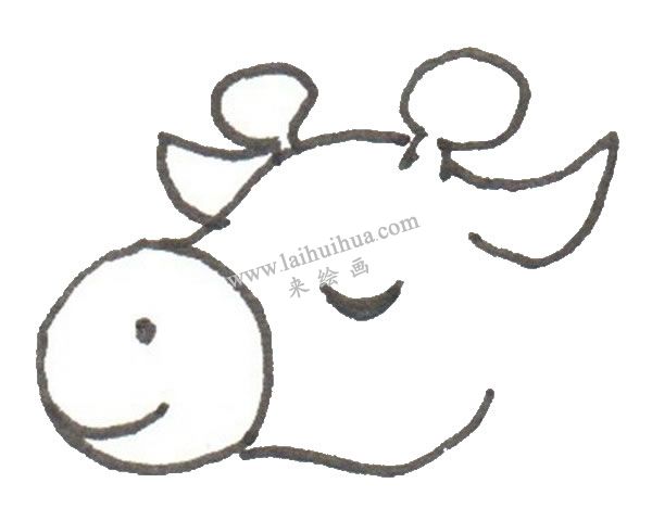 长颈鹿的卡通画法步骤二
