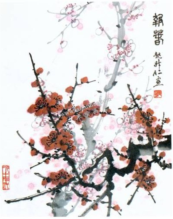 国画梅花图的圈点技法