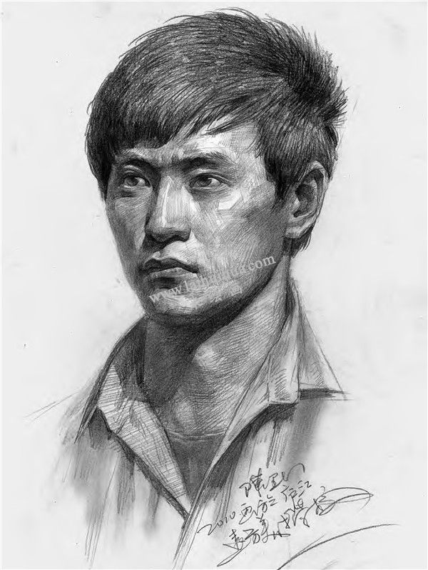 素描男性头像写生 步骤五