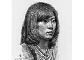 女性素描头像写生画法