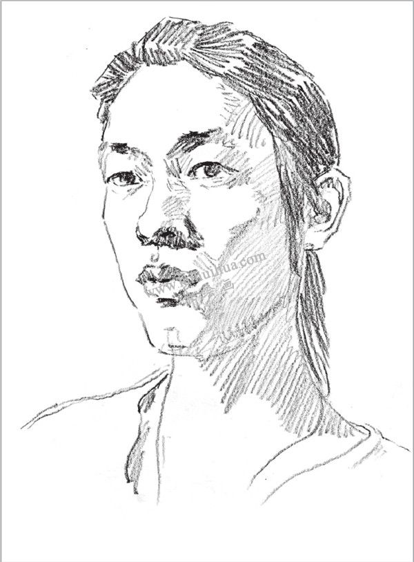 素描男青年头像的步骤 三