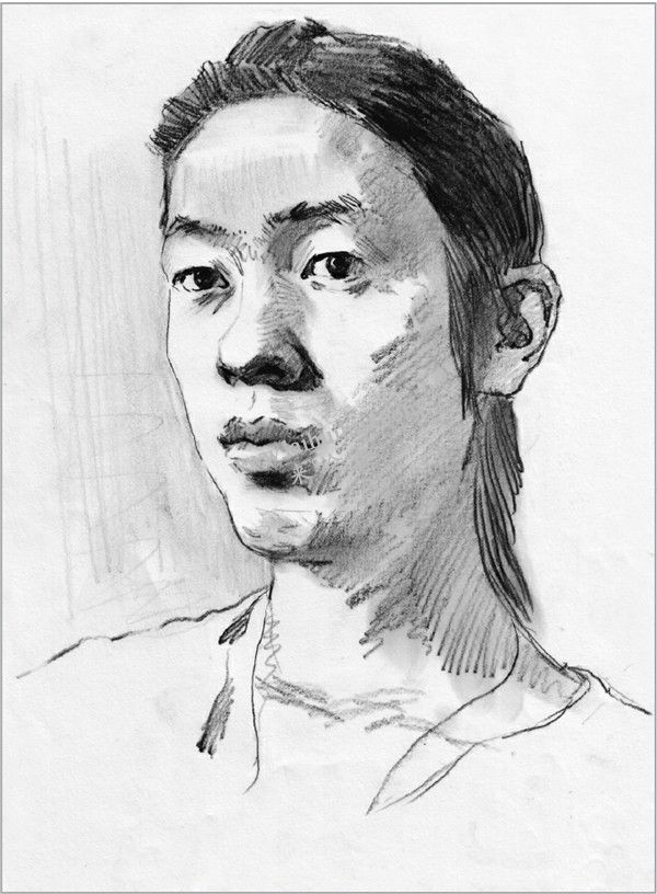素描男青年头像的步骤 四