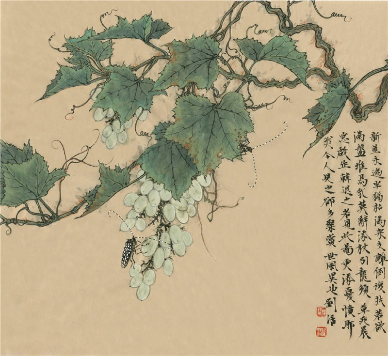 葡萄国画画法范例