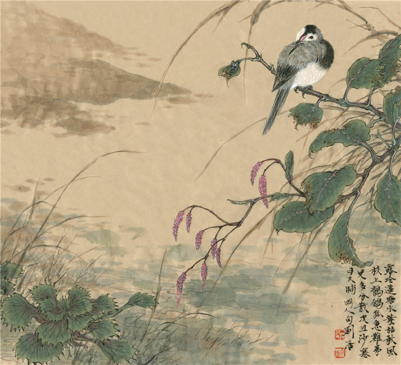 菱花的国画画法