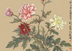 大丽花国画画法范例