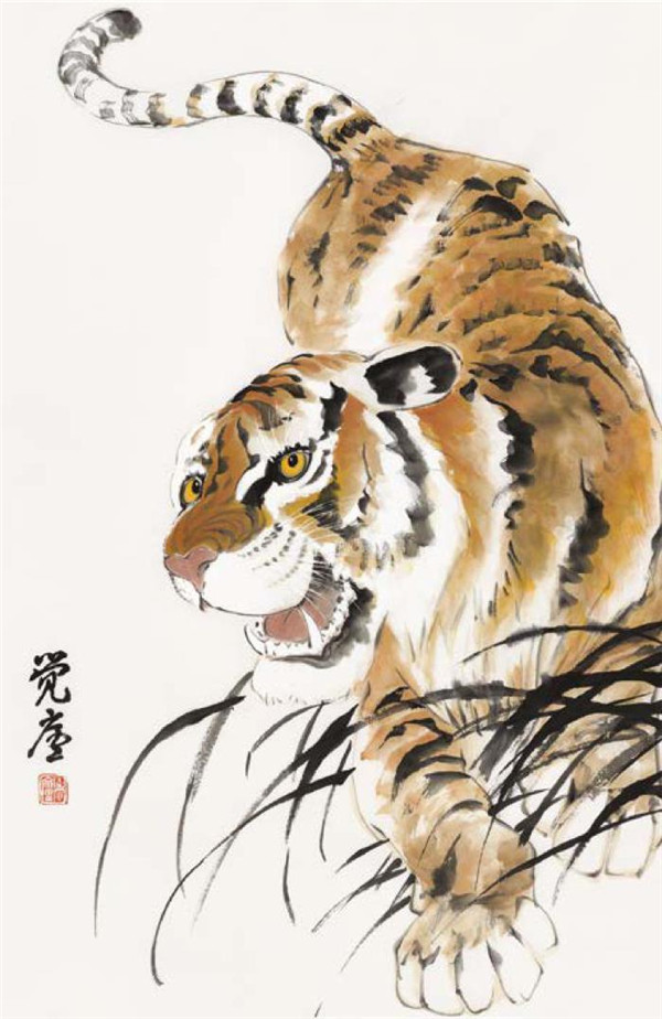 老虎的国画画法步骤