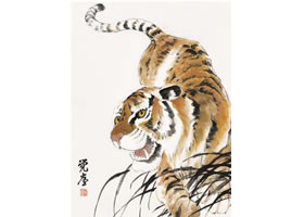 老虎的国画画法步骤