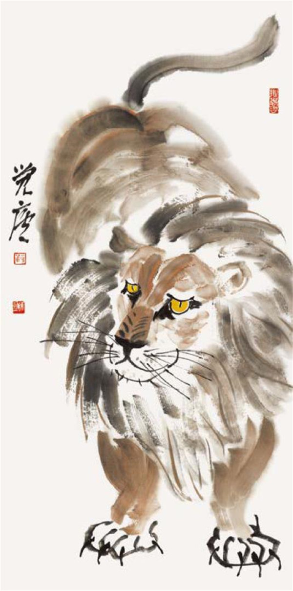 狮子的国画画法步骤