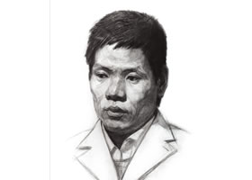 素描正面男中年头像的步骤