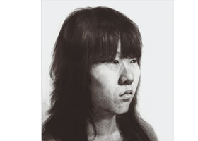 素描长发女青年头像的步骤