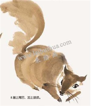 松鼠的国画画法 步骤八
