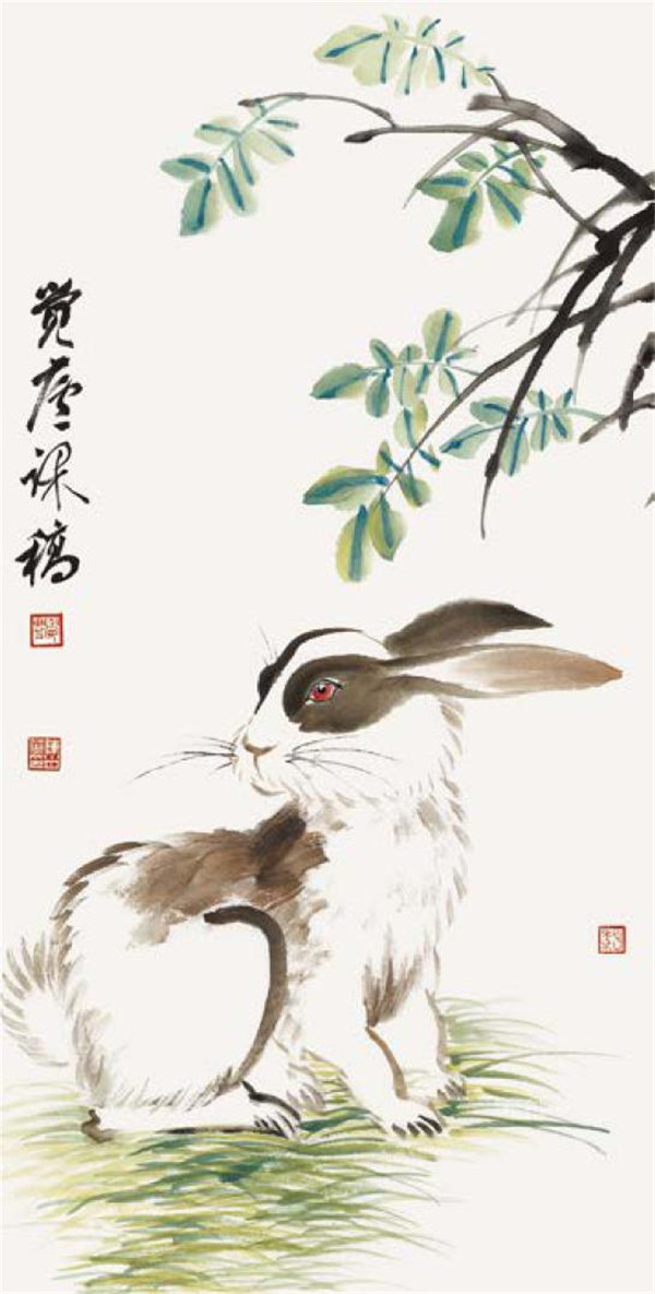 兔子的国画画法