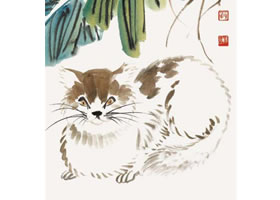 猫的国画画法步骤