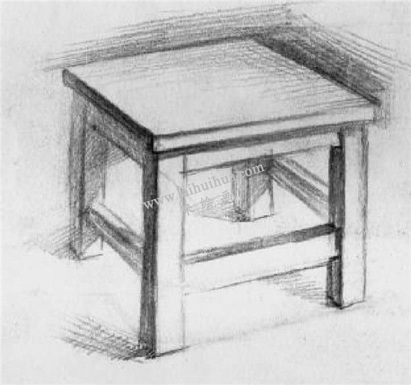 素描板凳的画法步骤 四