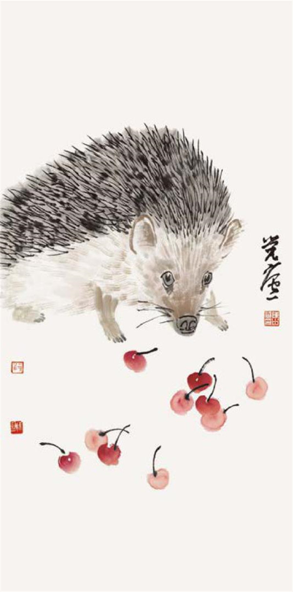 刺猬的国画画法步骤