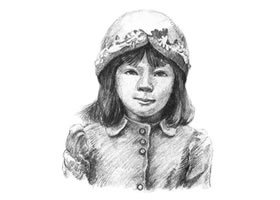 素描戴帽子的小女孩画法步骤