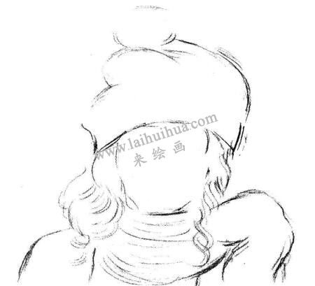 素描时尚的女孩画法步骤 二