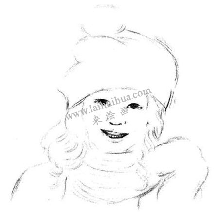 素描时尚的女孩画法步骤 三