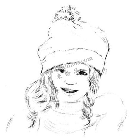 素描时尚的女孩画法步骤 四