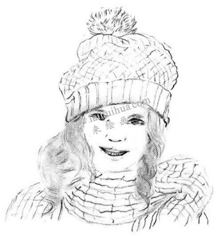 素描时尚的女孩画法步骤 六