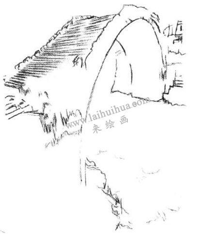 小桥的素描方法步骤 一