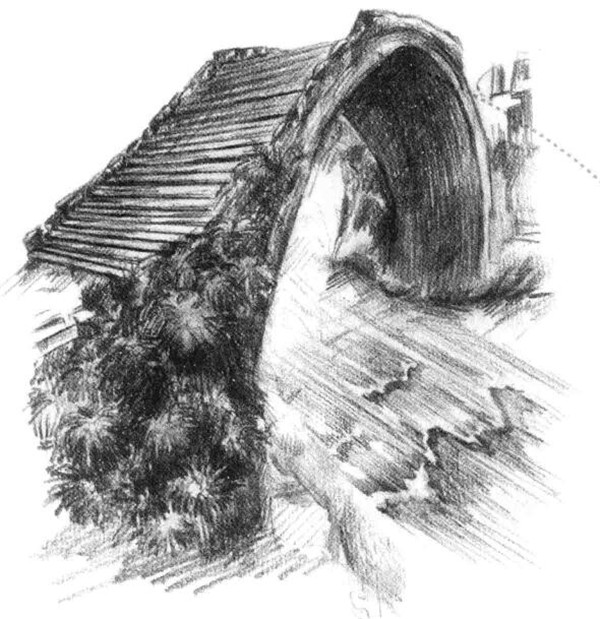 小桥的素描方法步骤
