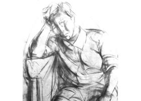 中年女性全身素描画法步骤（王岩作品）